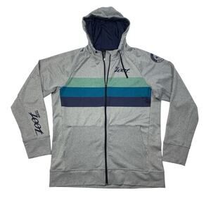 Zoot Hoodie Mens M Medium Full Zip Grey Thermo Team Zoot Triathlon Swim Bike Run